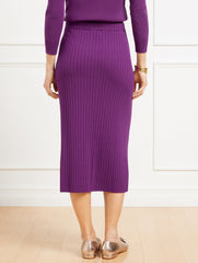 MULBERRY WINE RIBBED MIDI SKIRT | Talbots near me