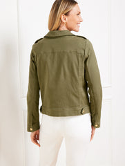BURNT OLIVE TWILL JACKET | Talbots for sale