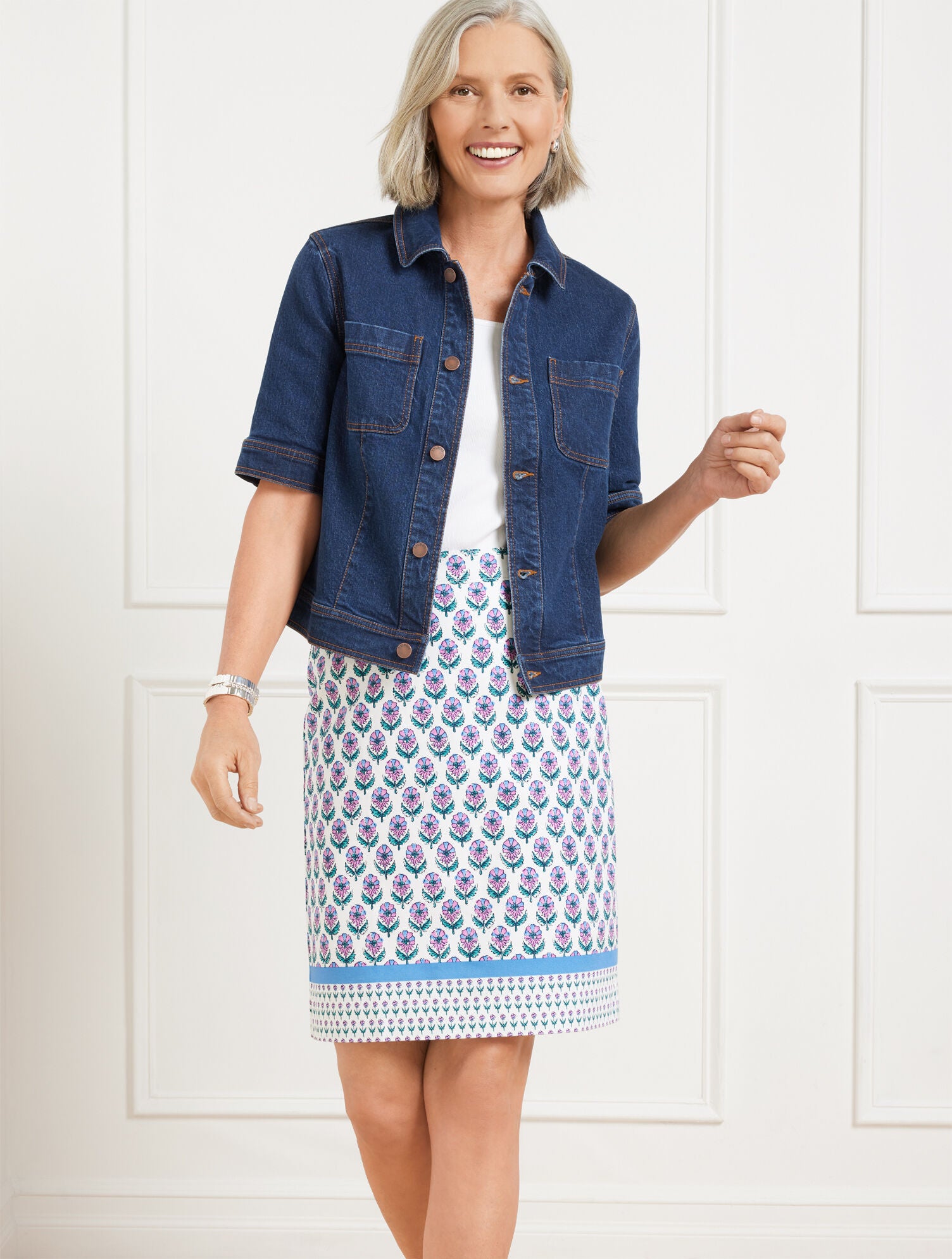 ERICA WASH SHORT SLEEVE JEAN JACKET - ERICA WASH | Talbots sale