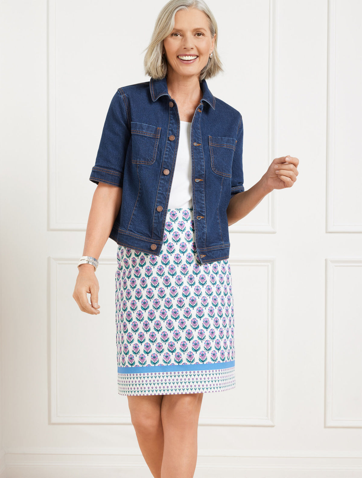 ERICA WASH SHORT SLEEVE JEAN JACKET - ERICA WASH | Talbots sale