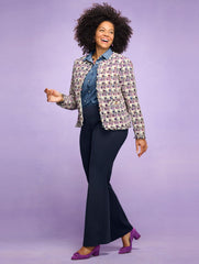 IVORY MULTI COLLARLESS TWEED JACKET | Talbots US