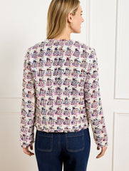 IVORY MULTI COLLARLESS TWEED JACKET | Talbots US