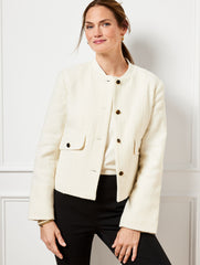 IVORY SWING BACK BOMBER JACKET | Talbots sale