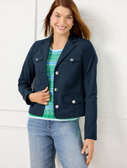 INDIGO BLUE FRESH POPLIN JACKET | Talbots discount