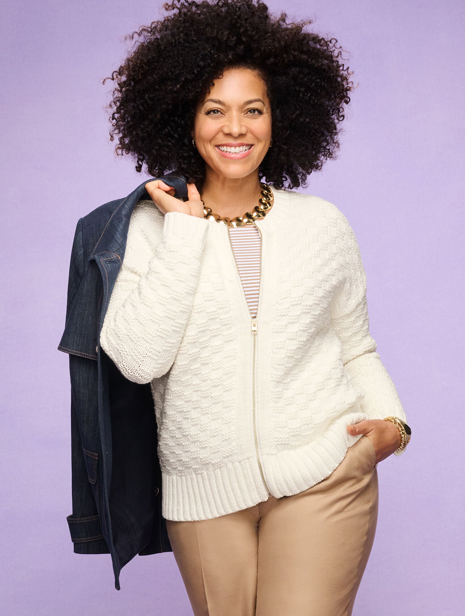 INDIGO REFINED DENIM SHORT TRENCH COAT | Talbots for sale