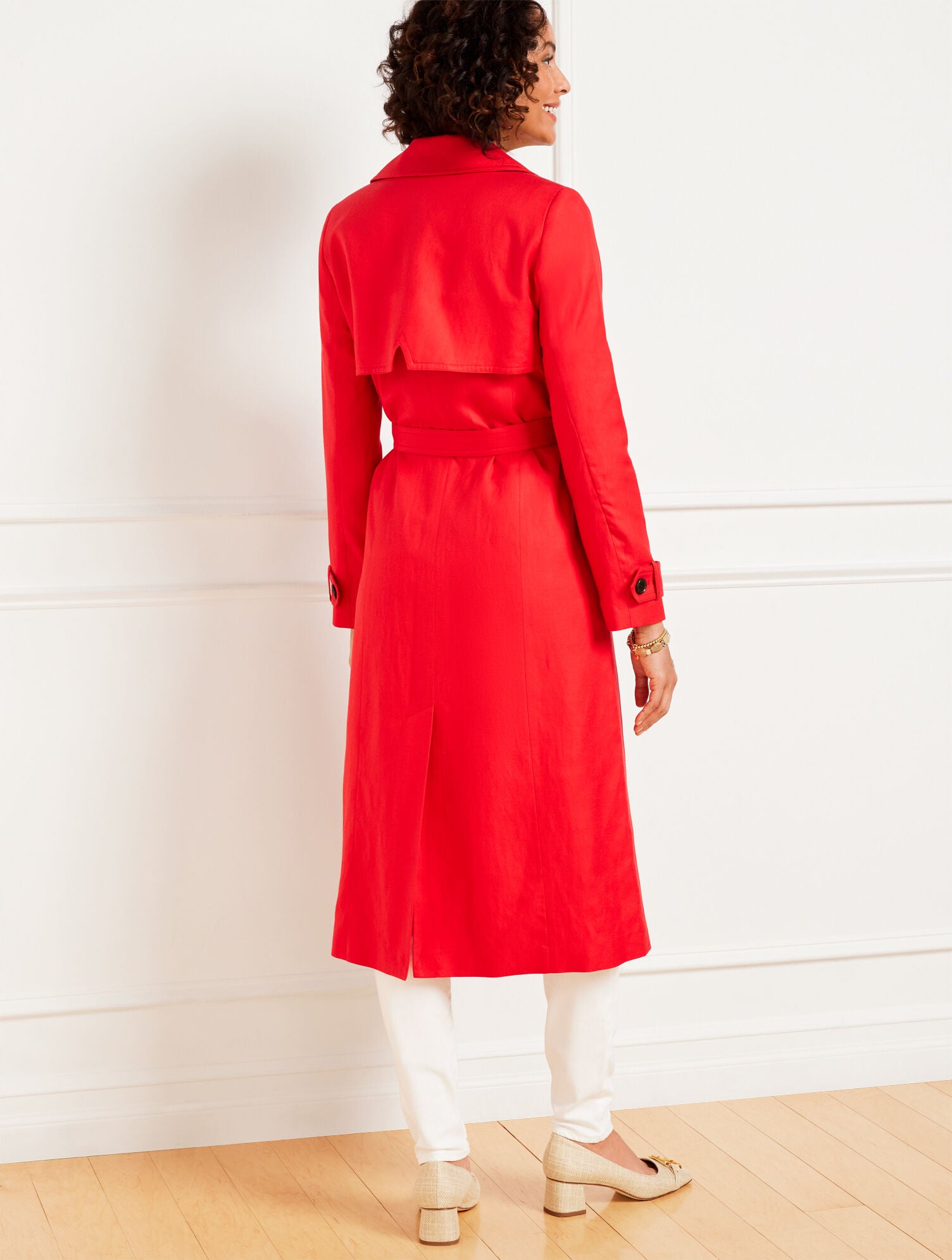 RED PEPPER BELTED TRENCH COAT | Talbots discount