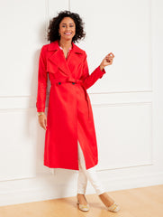 RED PEPPER BELTED TRENCH COAT | Talbots discount