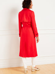 RED PEPPER BELTED TRENCH COAT | Talbots discount