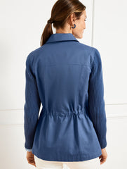 NAVY DUSK SWEATER SLEEVE JACKET | Talbots sale