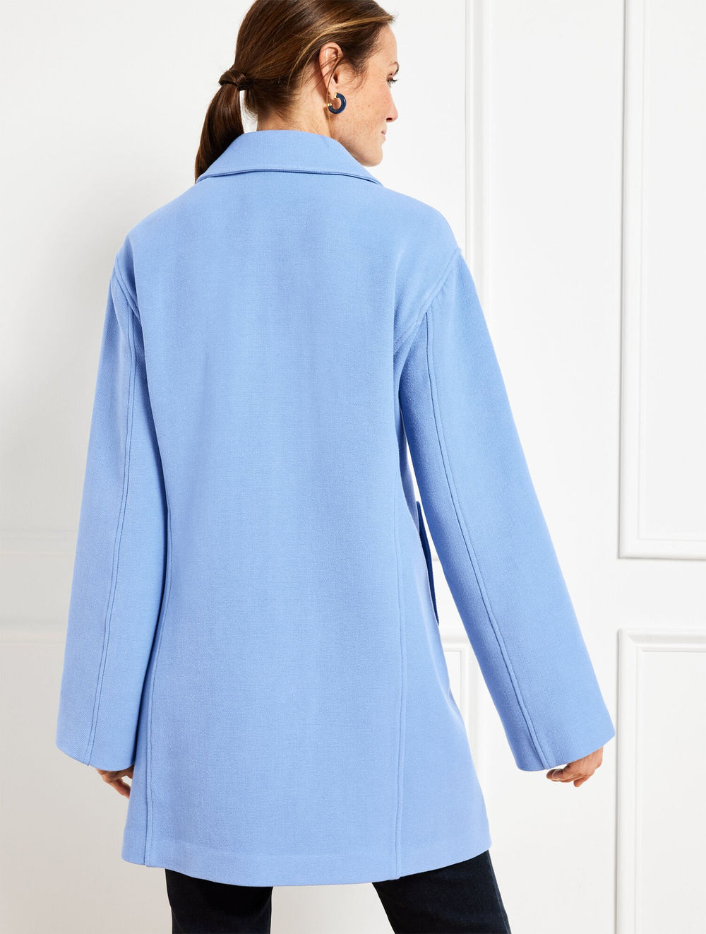 VISTA BLUE KNIT A-LINE COAT | Talbots online