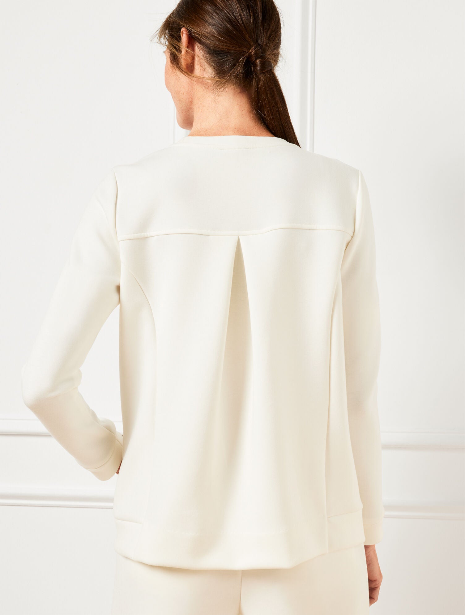 IVORY AIRKNIT STRETCH PLEAT BACK PULLOVER | Talbots online