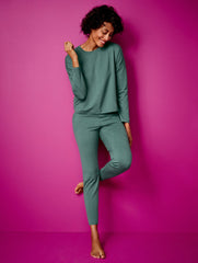 HUNTER GREEN HEATHER|IRON HEATHER BUTTERY SOFT EASY KNIT CREWNECK TEE | Talbots discount