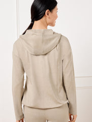 INDIGO HEATHER|LIGHT OAK HEATHER|MIST HEATHER BUTTERY SOFT EASY KNIT BUNGEE HEM HOODIE | Talbots online