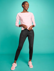 BLACK OUT & ABOUT LEGGINGS - EMBOSSED FLORAL | Talbots outlet