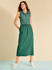 HERITAGE GREEN MIXED MEDIA POLO DRESS | Talbots sale