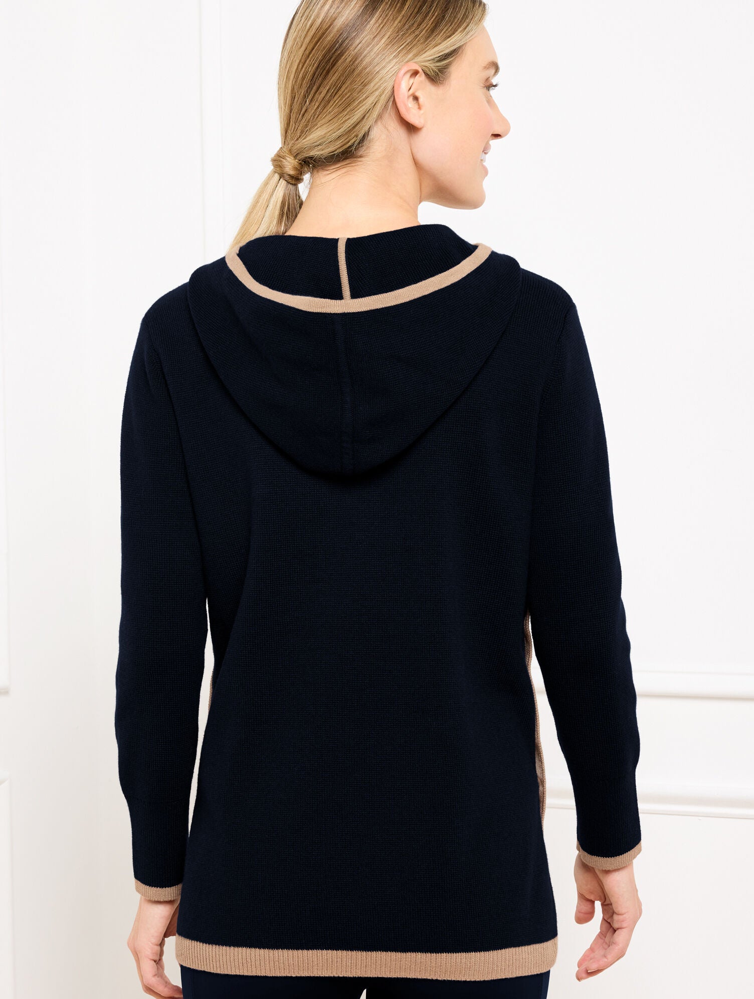 IVORY HALF-ZIP HOODED SWEATER | Talbots for sale