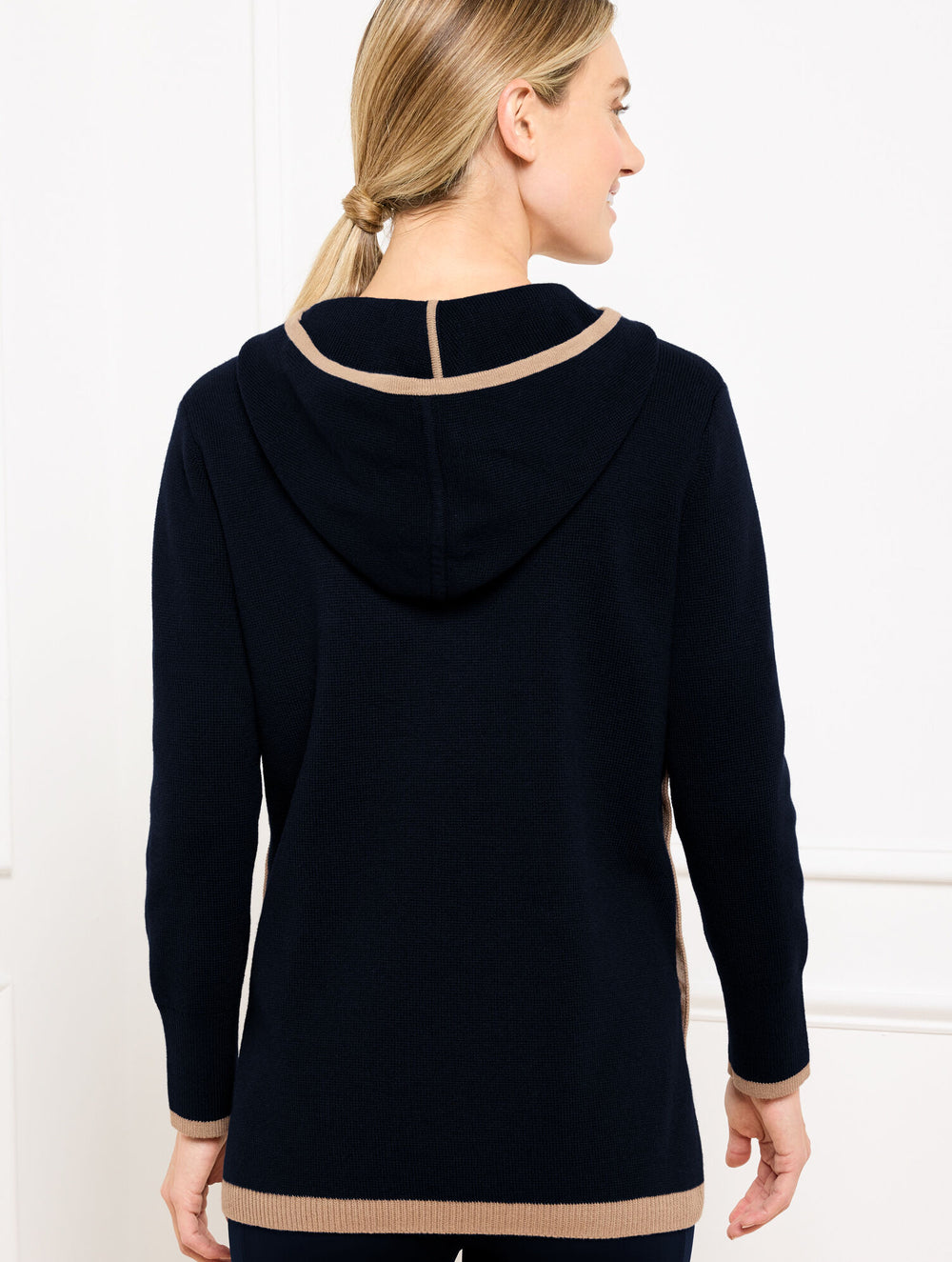 IVORY HALF-ZIP HOODED SWEATER | Talbots for sale