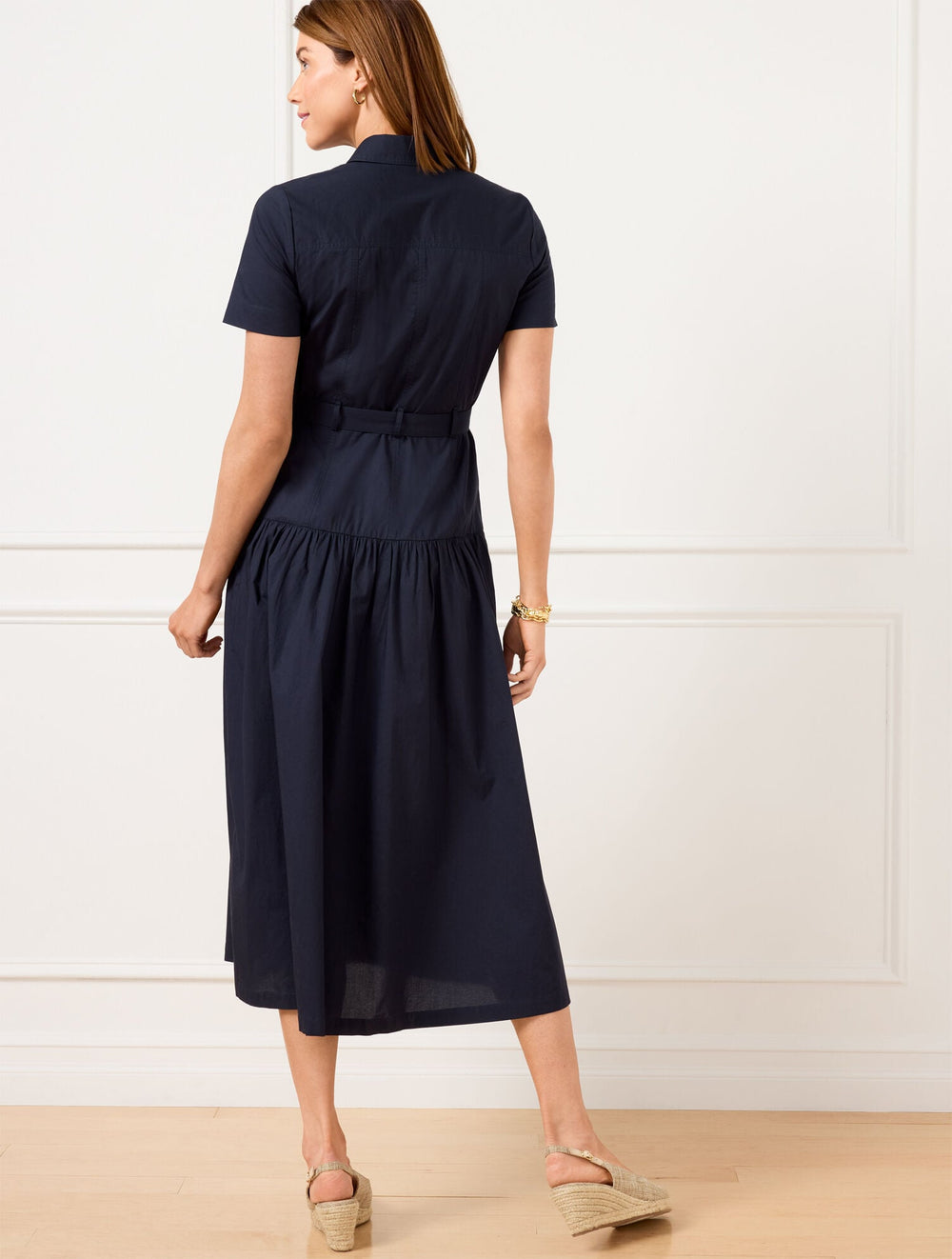 LAKESIDE BLUE FRESH POPLIN UTILITY SHIRTDRESS | Talbots sale