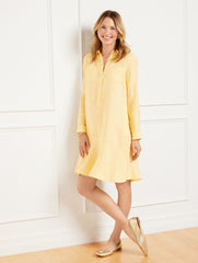CORN SILK/WHITE LINEN SHIRTDRESS | Talbots discount