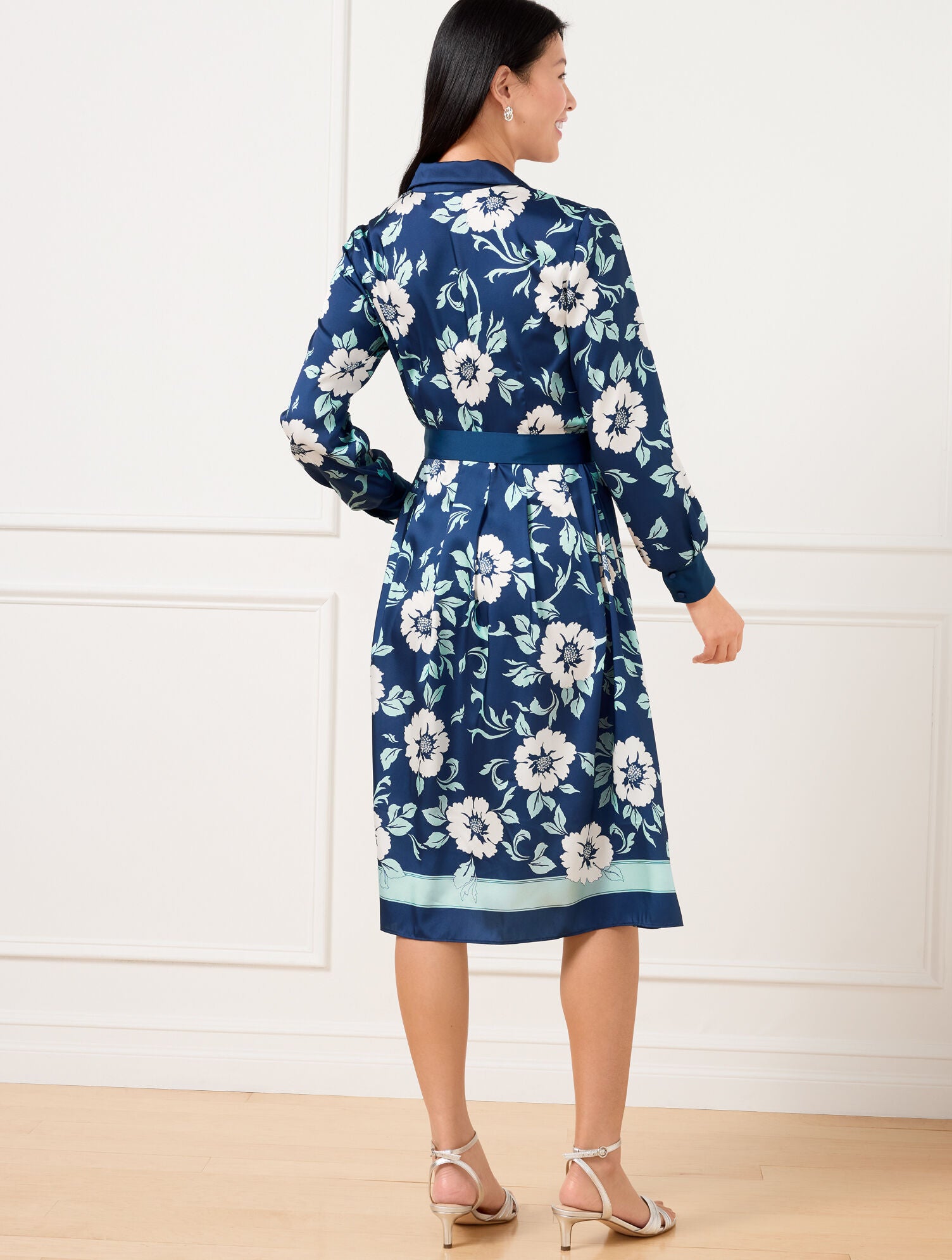 INDIA INK MULTI TIE WAIST SHIRTDRESS - DELIGHTFUL FLORAL | Talbots for sale