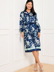 INDIA INK MULTI TIE WAIST SHIRTDRESS - DELIGHTFUL FLORAL | Talbots for sale