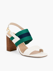 HAVANA TAN|IVORY BETTE VACHETTA BLOCK HEEL SANDALS | Talbots near me