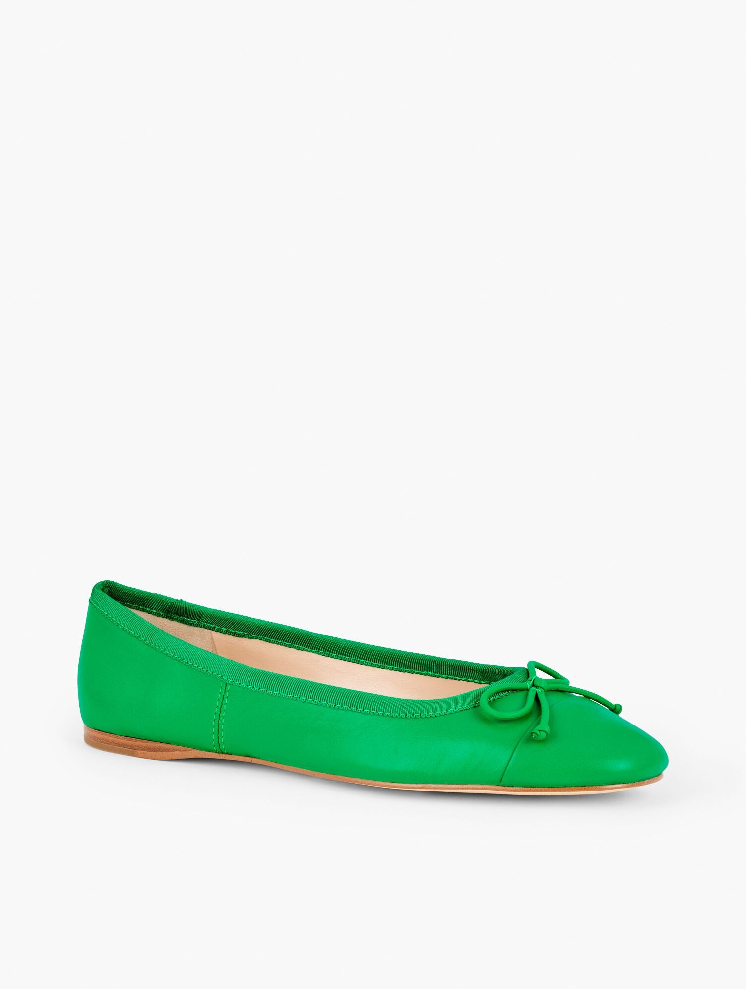 BLACK|BRIGHT GREEN|CORNSILK BLAINE SOFT SOLE NAPPA BALLET FLATS | Talbots sale