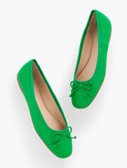 BLACK|BRIGHT GREEN|CORNSILK BLAINE SOFT SOLE NAPPA BALLET FLATS | Talbots sale