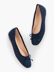 DARK DENIM BLAINE SOFT SOLE DENIM BALLET FLATS | Talbots discount