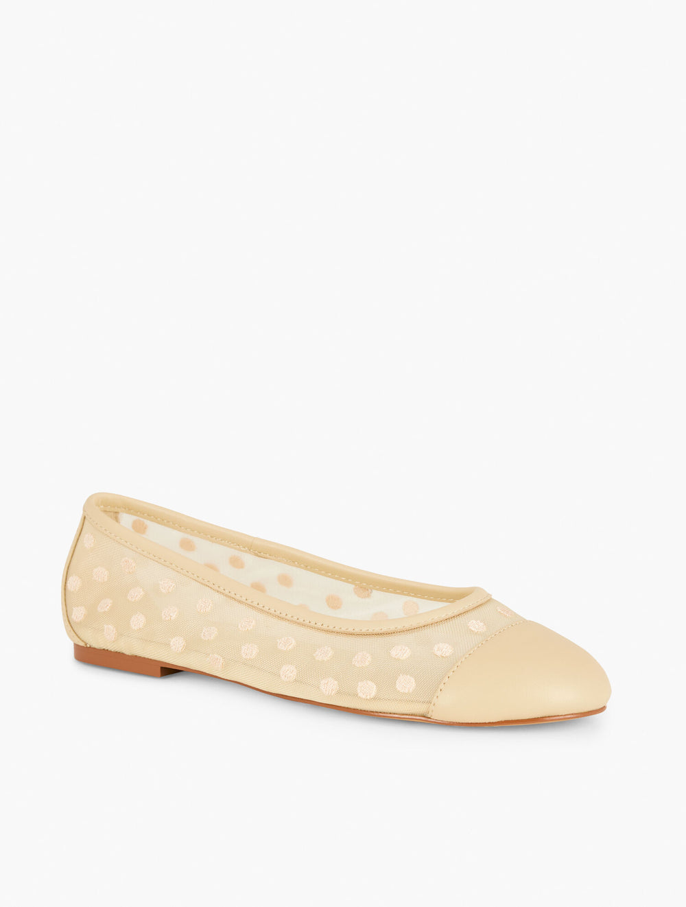 FAWN|INDIGO BLUE BLAIR MESH DOT BALLET FLATS | Talbots on sale