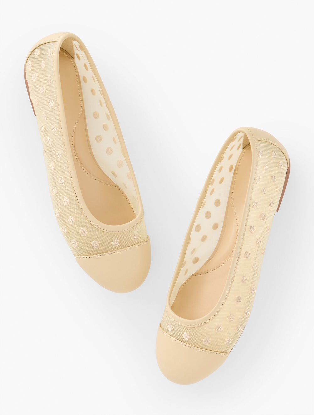 FAWN|INDIGO BLUE BLAIR MESH DOT BALLET FLATS | Talbots on sale