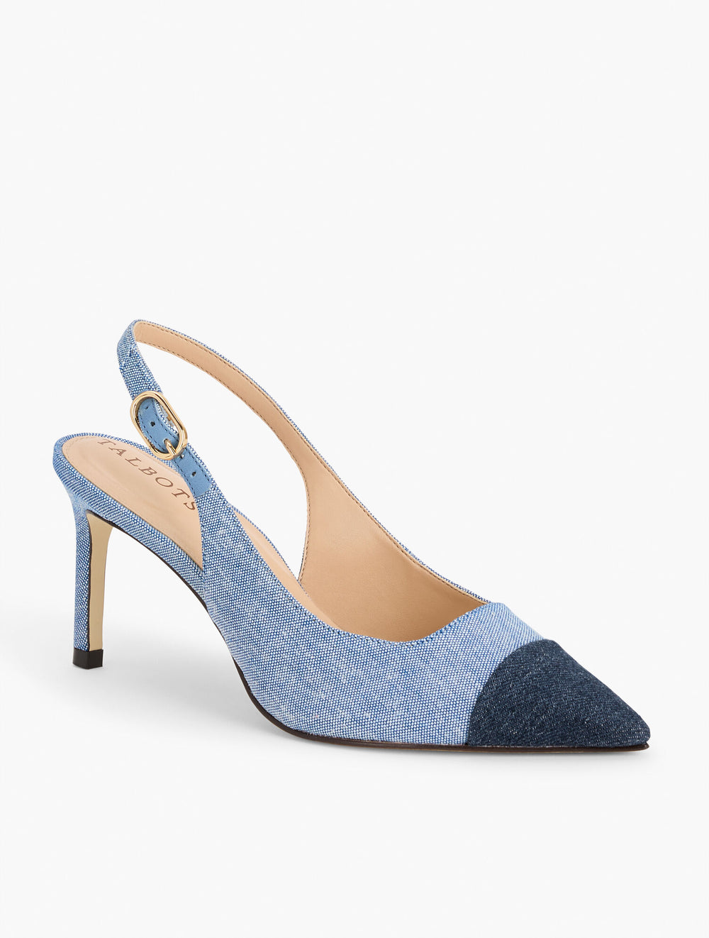 BLUE/DARK DENIM ELENA DENIM SLINGBACK PUMPS | Talbots on sale