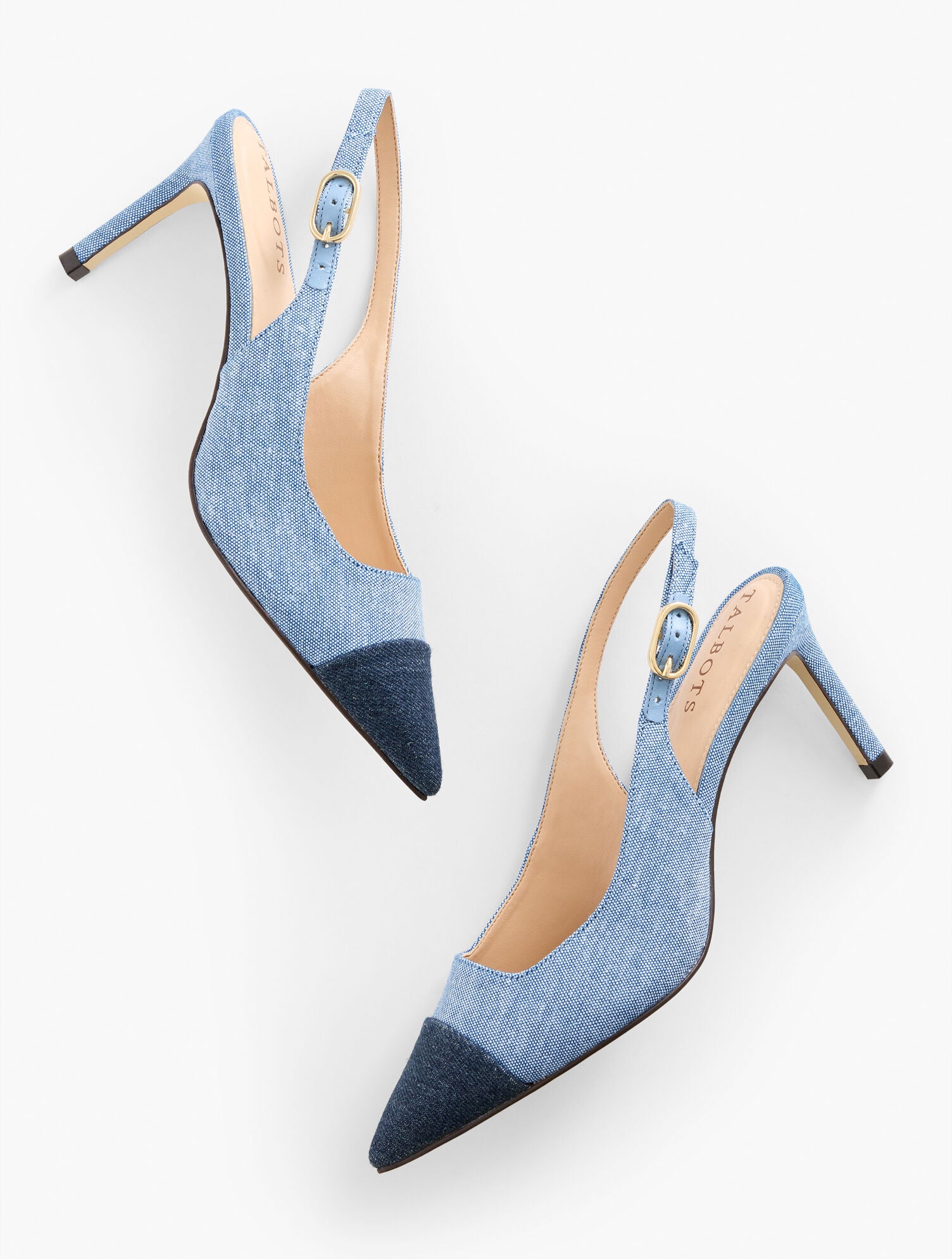 BLUE/DARK DENIM ELENA DENIM SLINGBACK PUMPS | Talbots on sale