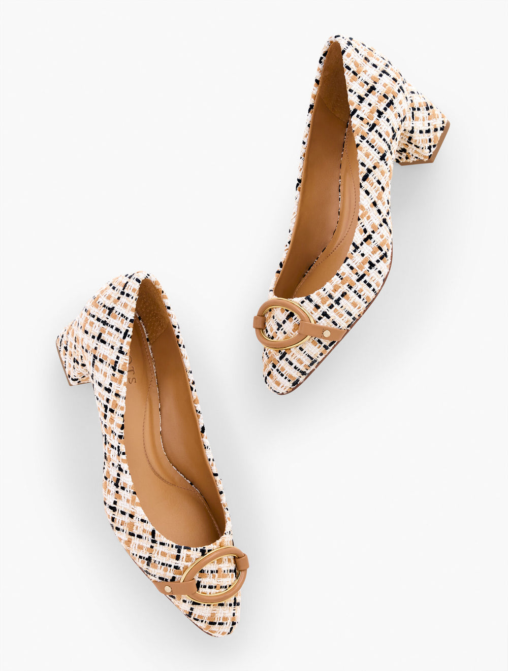 CAFE MULTI KAYLA BUCKLE BLOCK HEEL PUMPS - LOVELY TWEED | Talbots sale