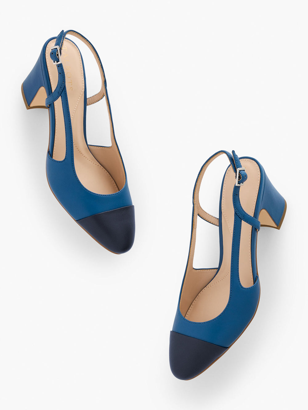NAVY DUSK/INDIGO|RATTAN/BLACK|RED PEPPER IRENE NAPPA SLINGBACK PUMPS | Talbots online