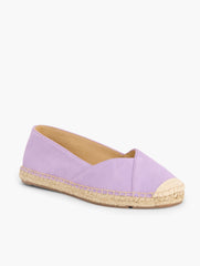 SPRING LILAC IZZY ASYMMETRIC SUEDE ESPADRILLE FLATS | Talbots near me