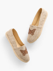 NATURAL IZZY BUTTERFLY ESPADRILLE FLATS | Talbots for sale