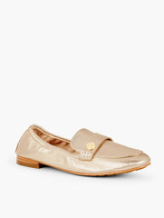GOLD KATRINA SOFT SOLE METALLIC NAPPA LOAFERS | Talbots sale