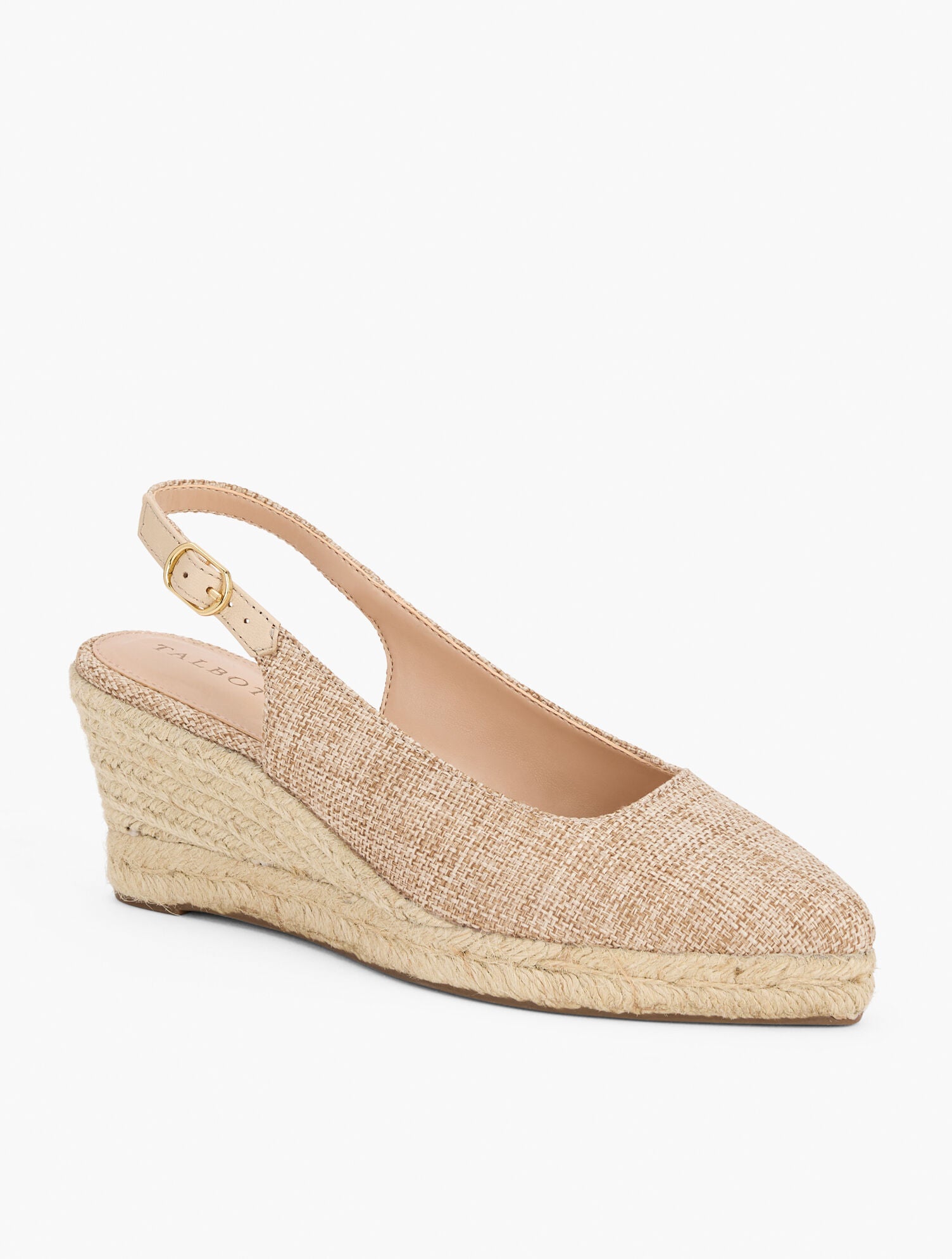 NATURAL VIVI SLINGBACK ESPADRILLE WEDGES | Talbots discount