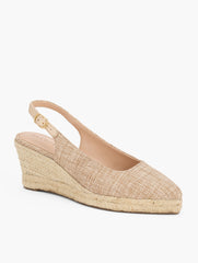 NATURAL VIVI SLINGBACK ESPADRILLE WEDGES | Talbots discount