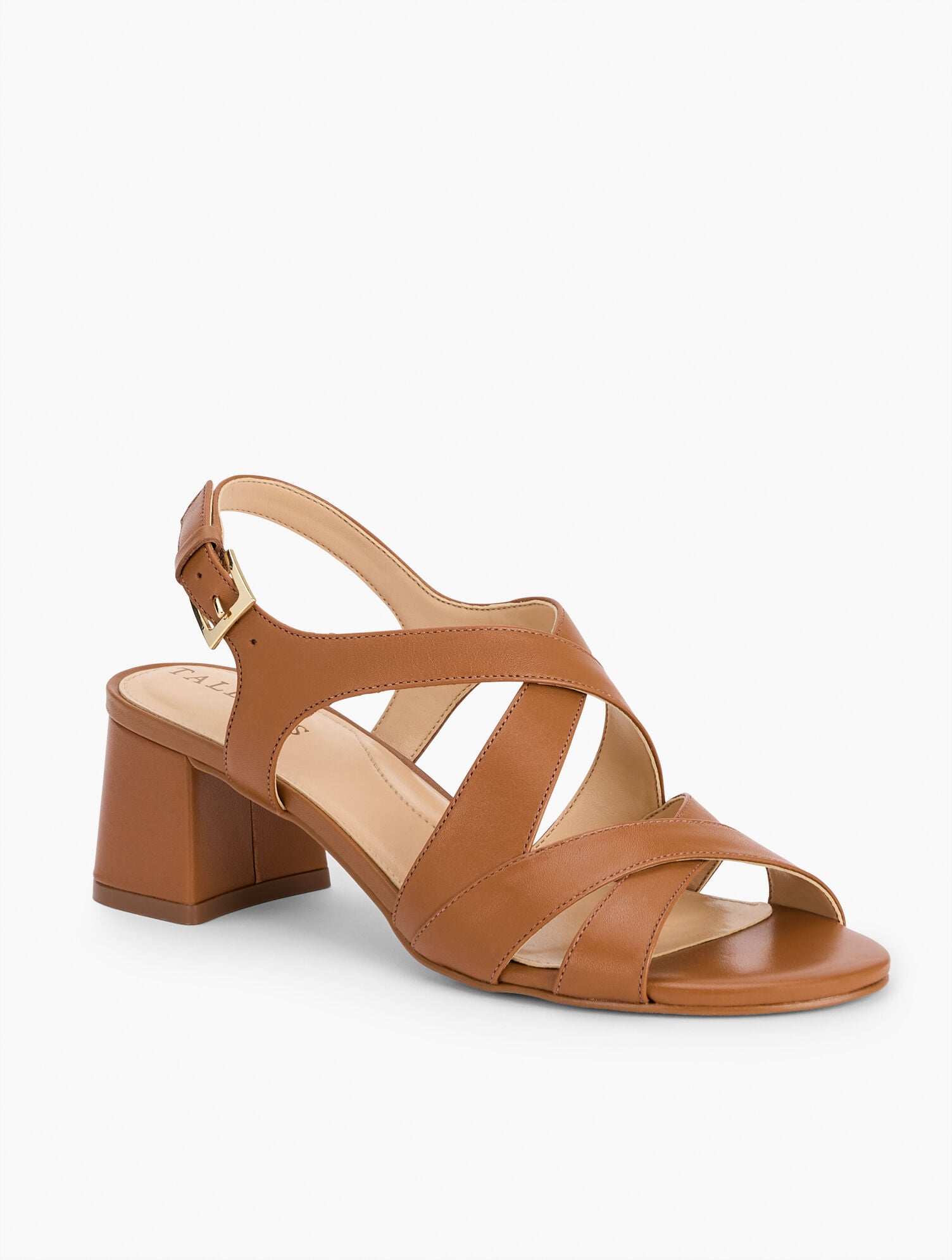 INDIGO BLUE MILLIE STRAPS NAPPA BLOCK HEEL SANDALS | Talbots US