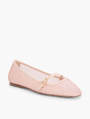 PEARL PINK|SILVER SLOAN MARY JANE MESH FLATS | Talbots discount