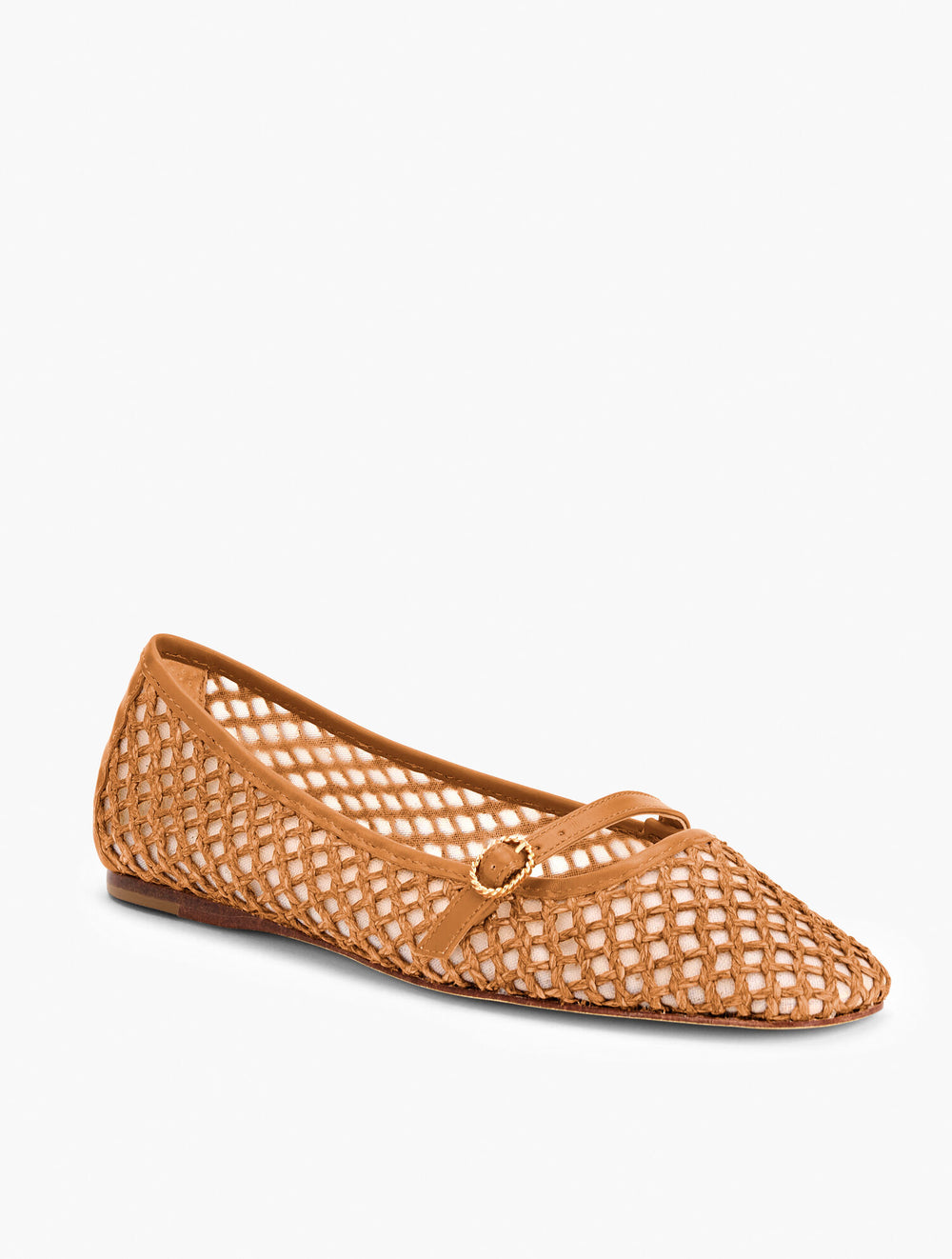 HAVANA TAN SLOAN MARY JANE RAFFIA FLATS | Talbots near me