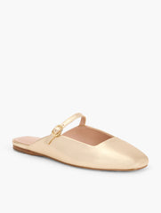 GOLD SLOAN MARY JANE METALLIC LEATHER MULES | Talbots sale