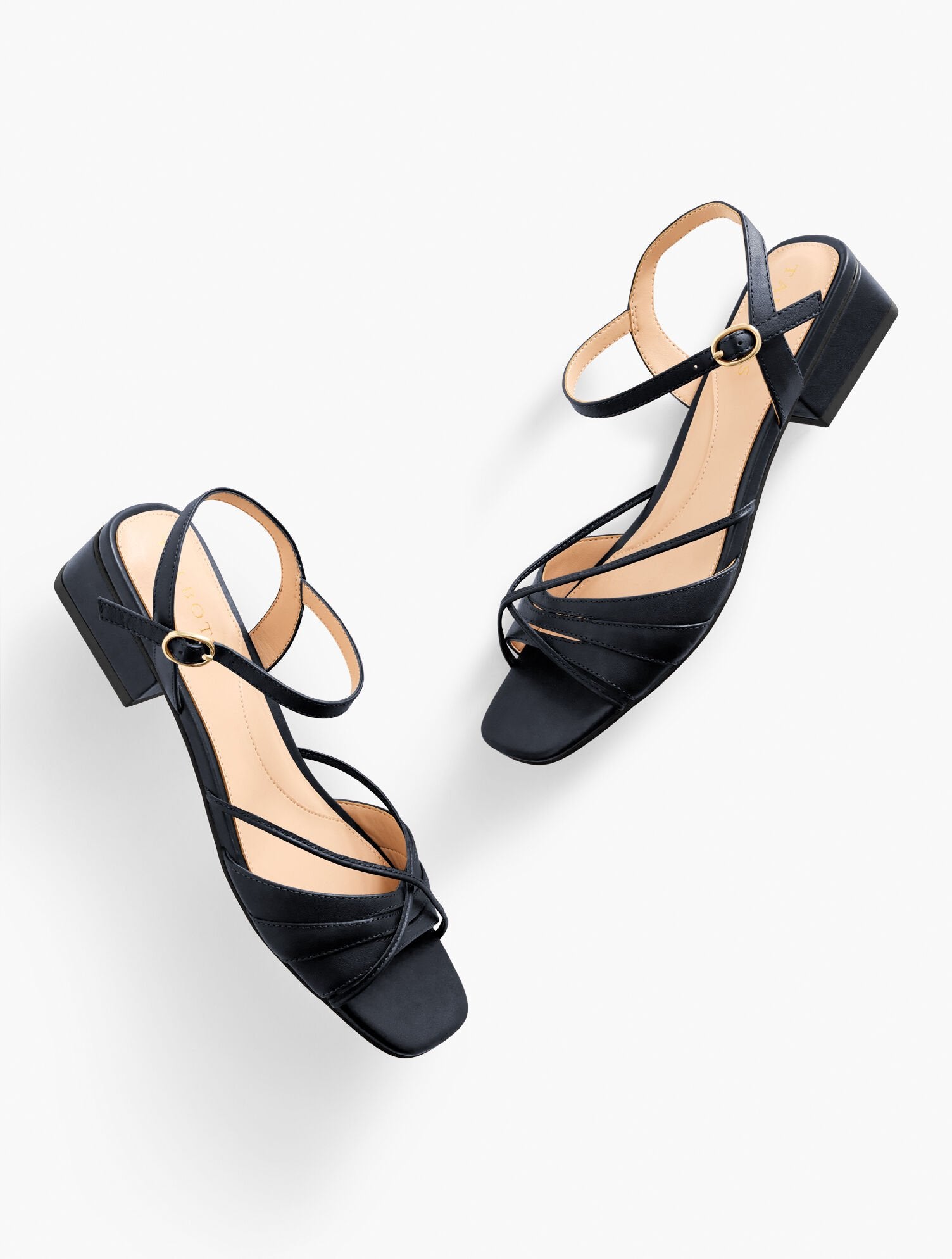 DEEP LAVENDER|HAVANA TAN VIV STRAPPY NAPPA BLOCK HEEL SANDALS | Talbots on sale