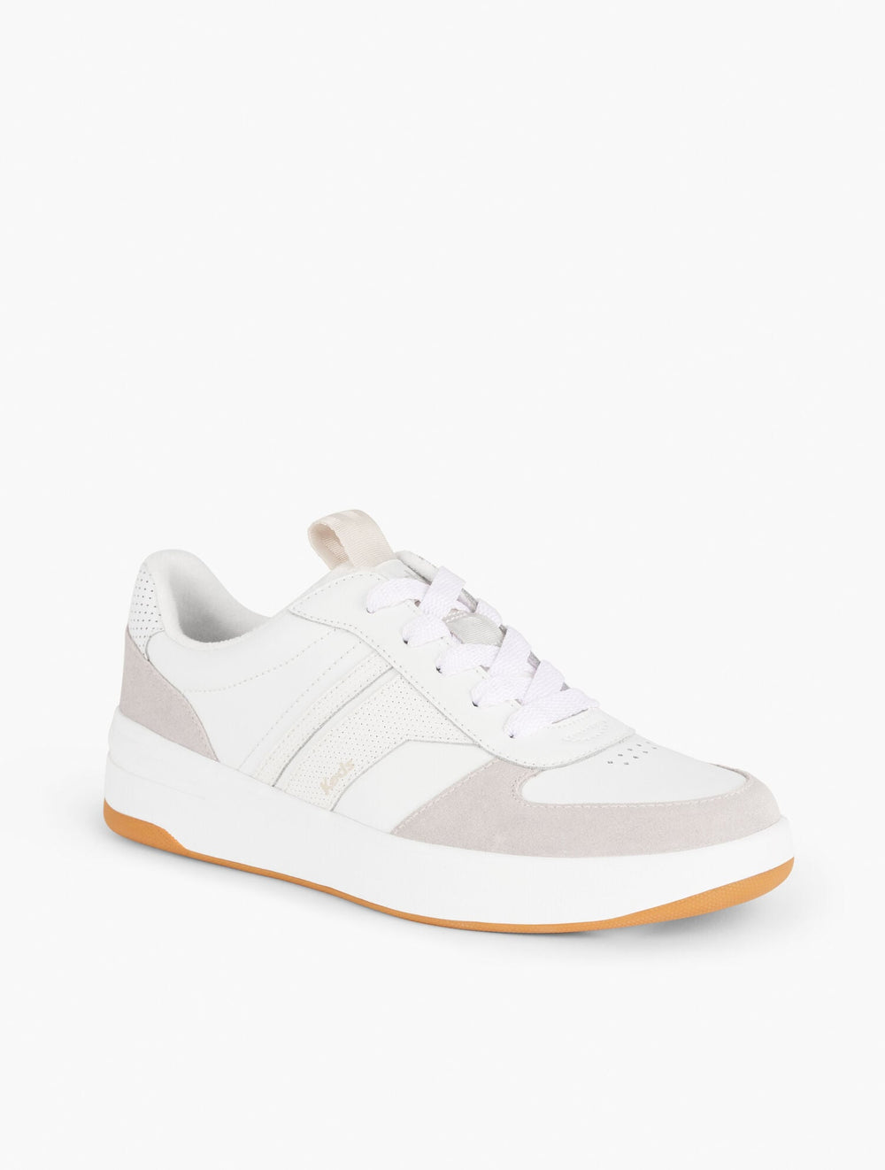 WHITE/GREY KEDS® COURT II LEATHER SUEDE SNEAKERS | Talbots outlet