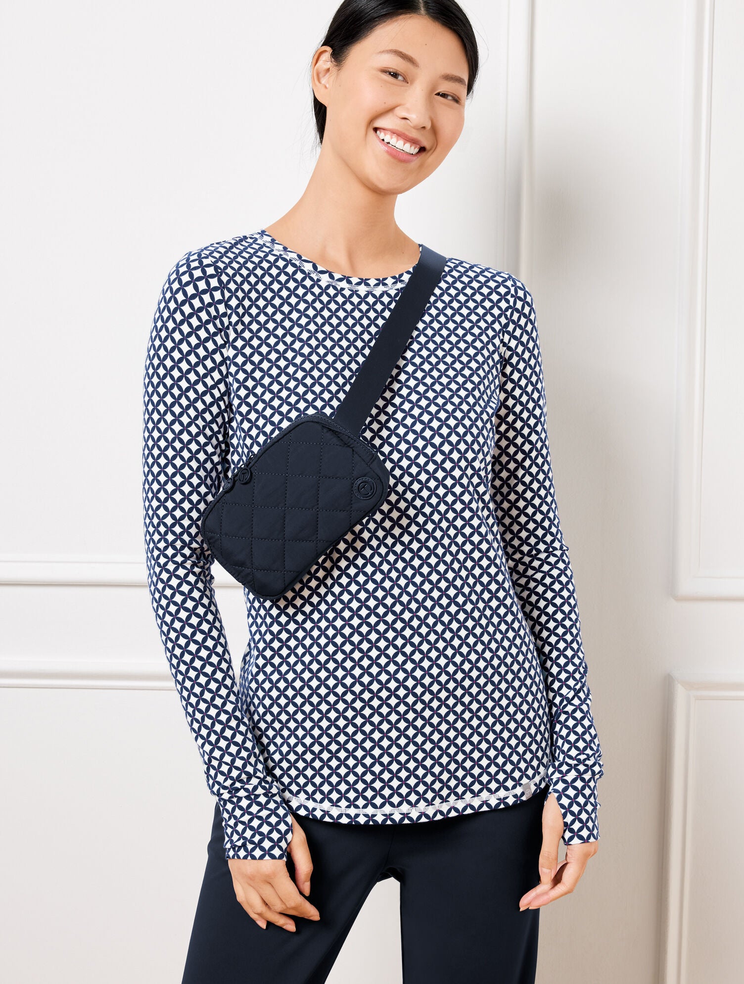 INDIGO BLUE T BY TALBOTS QUILTED NYLON BELT BAG | Talbots US
