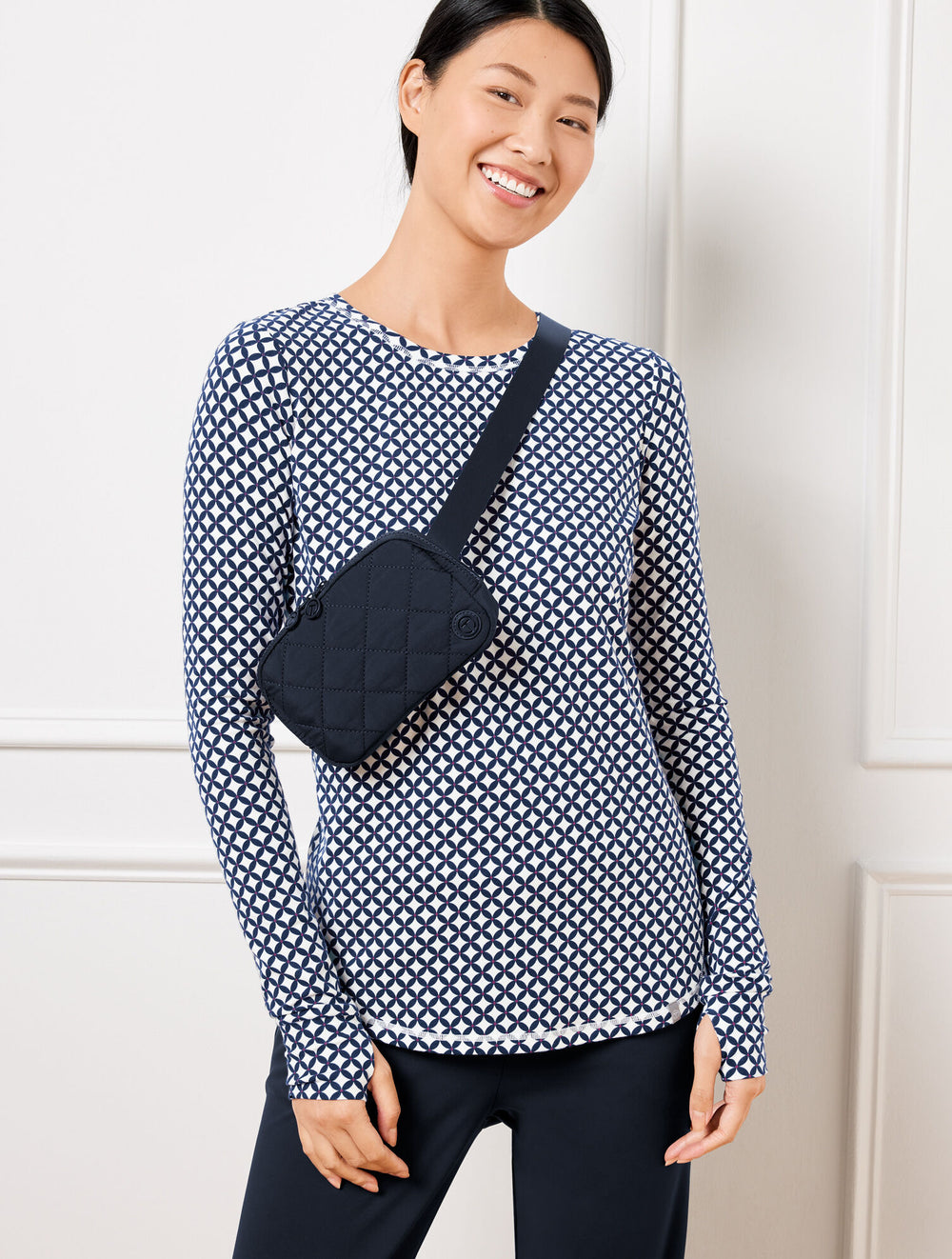 INDIGO BLUE T BY TALBOTS QUILTED NYLON BELT BAG | Talbots US