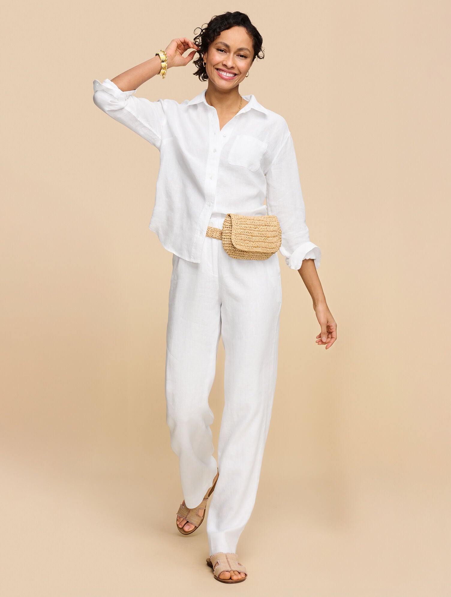 NATURAL HAT ATTACK STRAW BELT BAG | Talbots US