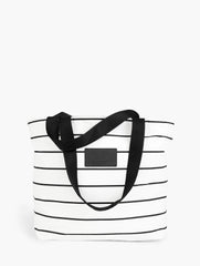 BLACK/WHITE ALOHA COLLECTION PINSTRIPE DAY TRIPPER TOTE | Talbots near me